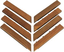 Bare Decor EZ-Floor 8 peças de acabamento de canto piso intertravado madeira teca maciça comprar usado  Enviando para Brazil