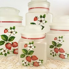 Vintage strawberry canisters for sale  Oconomowoc