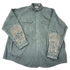 Camisa LL Bean Hombres XL Verde Vintage Lona Lavada Safari Militar Ejército Campamento Usada segunda mano  Embacar hacia Mexico
