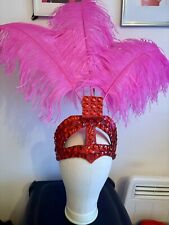 Red rhinestoned ostrich for sale  WOKING