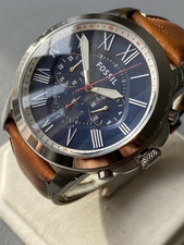 Relógio masculino genuíno designer Fossil Grant cronógrafo azul marinho marrom comprar usado  Enviando para Brazil