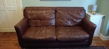 Brown leather sofa for sale  MANCHESTER