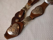 Cinto Feminino Vintage Tony Lama Couro Marrom Concho Coração 35" EUA Frete Grátis comprar usado  Enviando para Brazil