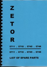Zetor 5711/5718/5745/5748/6711/6718/6745/6748 ilustrowana książka części do ciągników na sprzedaż  Wysyłka do Poland