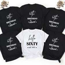 Camisa de aniversário de 60 anos, Bithday Squad, presente de aniversário personalizado, assinatura de aniversário comprar usado  Enviando para Brazil
