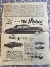 FRETE GRÁTIS Jornal Canadense Canadá Anúncio de Carro 1951 Ford Mercury Sport Sedan comprar usado  Enviando para Brazil