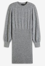 Strickkleid zopfmuster grau gebraucht kaufen  Deutschland