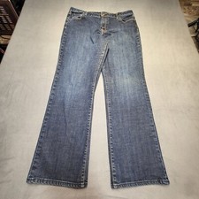 Jeans Gap Feminino 16 Azul Ajuste Clássico Perna Reta Jeans Elástico Desgastado comprar usado  Enviando para Brazil