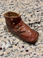 Bota de bebê de couro antiga do século XIX 1800 marrom infantil comprar usado  Enviando para Brazil
