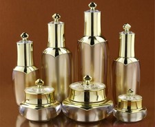 Frasco vazio de maquiagem facial 15 ml/30 ml/50 ml potes ouro loção de alta qualidade emulsão comprar usado  Enviando para Brazil