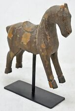 Estatueta de cavalo de madeira vintage em suporte original antiga esculpida à mão comprar usado  Enviando para Brazil
