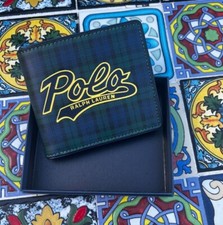 Polo Ralph Lauren Couro Tartan Preto Relógio Verde Varsity Carteira Cartão Dobrável comprar usado  Enviando para Brazil