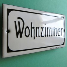 Wohnzimmer antikes emailschild gebraucht kaufen  Asperg