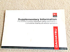 Daihatsu supplementory informa for sale  BLACKPOOL