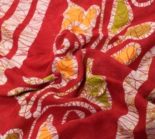 Tecido para artesanato macio Sushila Vintage Batik estampado Saree 100% puro algodão vermelho sari comprar usado Tecido para artesanato macio Sushila Vintage Batik estampado Saree 100% puro algodão vermelho sari comprar usado  Enviando para Brazil