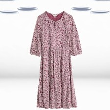 Vestido de jersey feminino Ex Seasalt manga 3/4 estampado rosa esculpido floral comprar usado  Enviando para Brazil