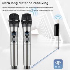 Conjunto de sistema de microfone portátil duplo sem fio Pro UHF recarregável igreja de karaokê comprar usado  Enviando para Brazil