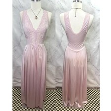 Usado, Vestido de noite vintage anos 70 lingerie M rosa renda recorte corpete romântico comprar usado  Enviando para Brazil
