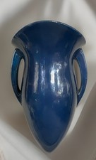Bolso de parede Roseville antigo cerâmica Rosecraft azul alça dupla. 10” X 5,5” comprar usado  Enviando para Brazil
