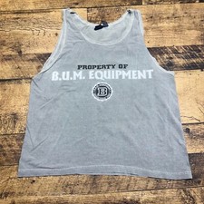 B.U.M. Camiseta sin mangas Equipment con logotipo gráfico gris algodón mediana segunda mano  Embacar hacia Mexico