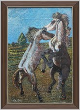 Arte naif cavalli usato  Italia