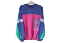 Moletom vintage ADIDAS logotipo grande raro multicolorido tamanho XL gola redonda anos 90 comprar usado  Enviando para Brazil