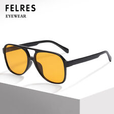 Óculos de sol unissex quadrado retrô ponte dupla piloto óculos sombra externa UV400  comprar usado  Enviando para Brazil