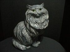 Gato persa de cerâmica vintage cinza olhos verdes 1977 comprar usado Gato persa de cerâmica vintage cinza olhos verdes 1977 comprar usado  Enviando para Brazil