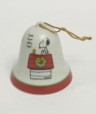 1965 PEANUTS Snoopy Woodstock Querido Papai Noel Carta de Natal Cerâmica Sino Ornamento, usado comprar usado  Enviando para Brazil