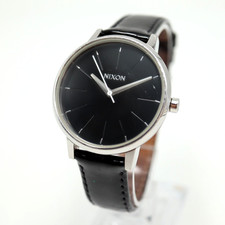Relógio Nixon The Kensington 37mm tom prata mostrador preto pulseira de couro nova bateria, usado comprar usado  Enviando para Brazil