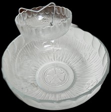 Caixa Vintage Interlúdio Vidro Transparente Floral 3 Pçs Chip Dip Set + Suporte Feito Na Itália  comprar usado  Enviando para Brazil