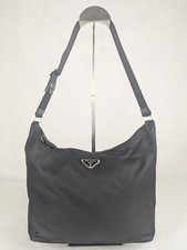 PRADA Milano Luxo Tessuto Triângulo Logotipo Rayon Nylon Preto Berloque de Ombro Bolsa, usado comprar usado  Enviando para Brazil