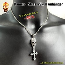 Totenkopf strass kreuz gebraucht kaufen  München