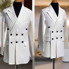 Usado, Terno masculino branco noivo jaqueta smoking entalhe personalizado peito triplo casamento elegante comprar usado  Enviando para Brazil
