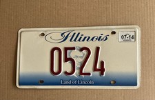 Usado, Placa de licença 2014 Illinois número baixo 4 dígitos 0524 comprar usado  Enviando para Brazil