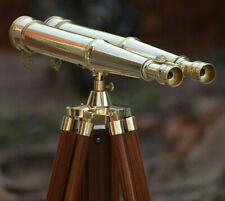 Telescópio binocular de latão náutico 18" com suporte para tripé de chão binóculo marinho, usado comprar usado  Enviando para Brazil