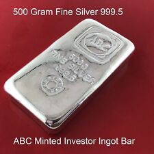 Barra de lingote ABC Mint 500 gramas 999,5 prata fina investidor fabricada na Austrália comprar usado  Enviando para Brazil