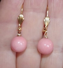 Usado, Lindos brincos traseiros de opala rosa redondos facetados de latão 14K sobre 10 mm comprar usado Usado, Lindos brincos traseiros de opala rosa redondos facetados de latão 14K sobre 10 mm comprar usado  Enviando para Brazil