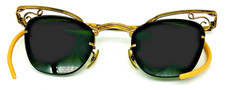 Lentes coloridas verdes Bausch & Lomb armação para óculos de gato vintage 12K GF 46-22-6,5 comprar usado  Enviando para Brazil
