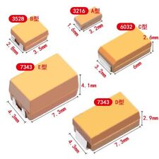 Usado, Capacitores aparador de tântalo amarelo A B C D estojo para automóveis 6V a 50V 10 peças comprar usado  Enviando para Brazil
