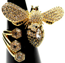 Anel de cristal SWAROVSKI assinado por cisne Lisabel abelha zangão tamanho 6 Eur 52 $169 comprar usado  Enviando para Brazil