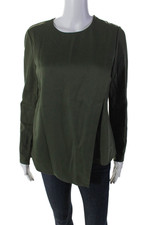 Blusa Ted Baker Feminina Gola Alta Manga Longa Zíper Lateral Verde Exército Tamanho 2 comprar usado  Enviando para Brazil