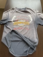 Camiseta MUITO RARA Vintage Anos 80 Harley Only The Strong Survive One Wheel Wings Desbotada M comprar usado  Enviando para Brazil