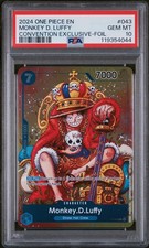 PSA 10 - Monkey D. Luffy P-043 FOIL Convention Exclusive Promo One Piece English na sprzedaż  Wysyłka do Poland