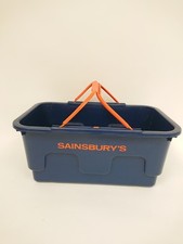 Cesta de compras vintage azul Sainsbury's - Cesta de plástico rara colecionável, usado comprar usado  Enviando para Brazil