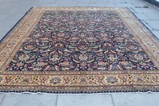 Tapete grande vintage fino feito à mão tradicional oriental lã azul 384x294cm comprar usado  Enviando para Brazil