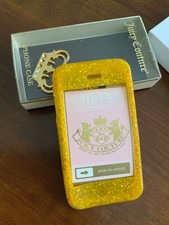 Autêntica Capa Gel Glitter Amarelo Juicy Couture iPhone 4S com Berloque Coroa, usado comprar usado  Enviando para Brazil