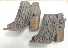Bota Qupid Open Toe Bege Perfurada Bronzeada Biqueira Aberta Tamanho 6.5 comprar usado  Enviando para Brazil