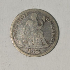 Usado, Moeda de dez centavos de 1876 Seated Liberty ~ Boa moeda de colecionador ~ #446 comprar usado  Enviando para Brazil
