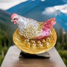 Caixa de bugigangas de frango com pena rosa, usado comprar usado  Enviando para Brazil